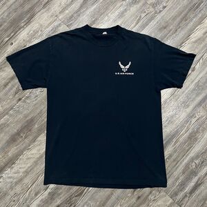 US Air Force Logo Tee Navy Blue Shirt L